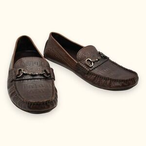 DOLCE & GABBANA Crocodile Alligator Leather Men's Brown Shoes Size 42‎ DG004-2